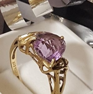10k Real gold, Amethyst, 2.89g Sz8.5